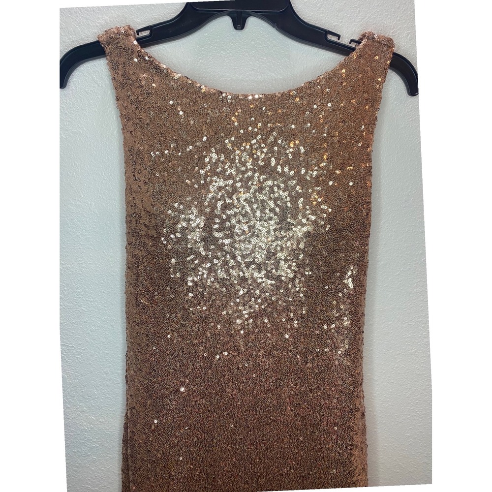 Christina Wu Celebration Rose Gold Sequin Formal Gown Size 4 Evening Prom Dress - Picture 4 of 10